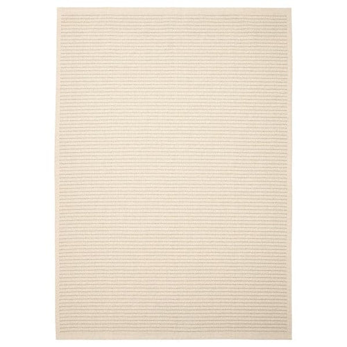 STARREKLINTE - Rug, flatwoven, natural/light green, 155x220 cm