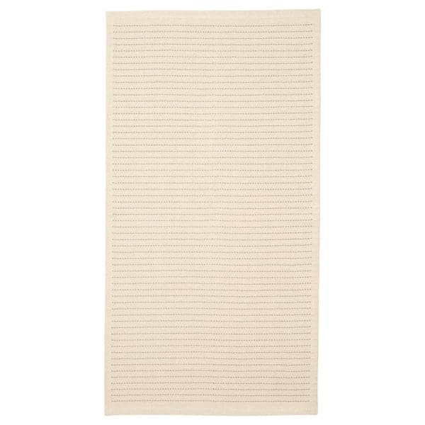 STARREKLINTE - Rug, flatwoven, natural/light green, 80x150 cm