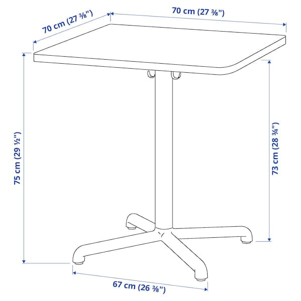 Ikea STENSELE - Table, anthracite/anthracite, 70x70 cm