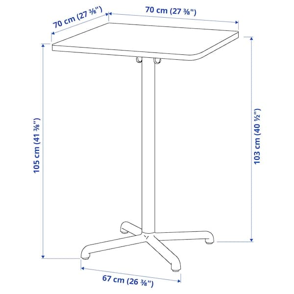 Ikea STENSELE - Bar table, anthracite/anthracite, 70x70 cm