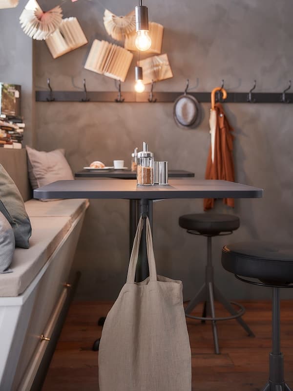 Ikea STENSELE - Bar table, anthracite/anthracite, 70x70 cm