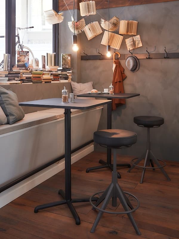 Ikea STENSELE - Bar table, anthracite/anthracite, 70x70 cm