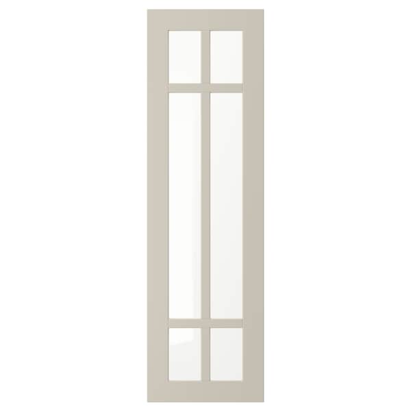 STENSUND - Glass door, beige, 30x100 cm - best price from Maltashopper.com 60453201