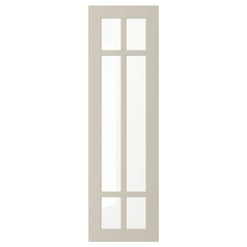 STENSUND - Glass door, beige, 30x100 cm