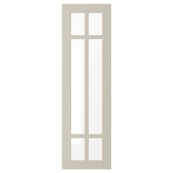 STENSUND - Glass door, beige, 30x100 cm