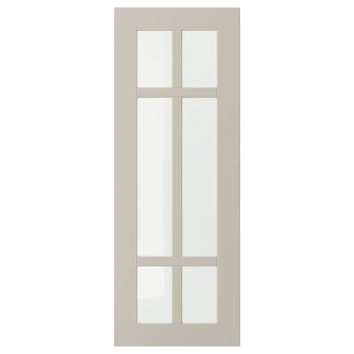 STENSUND - Glass door, beige, 30x80 cm