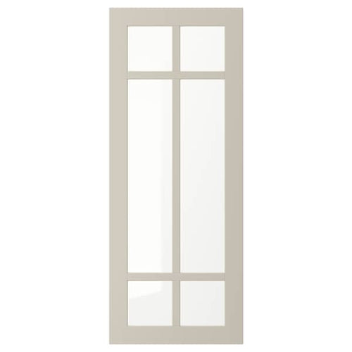 STENSUND - Glass door, beige, 40x100 cm