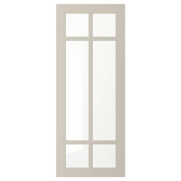 STENSUND - Glass door, beige, 40x100 cm