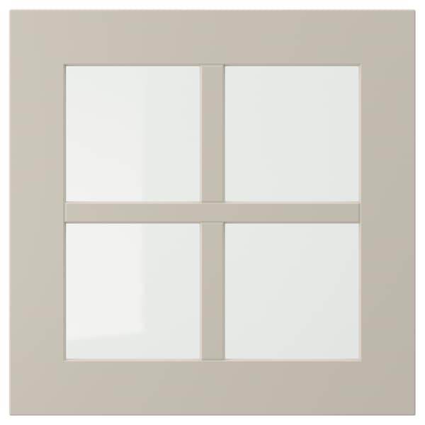 STENSUND - Glass door, beige, 40x40 cm - best price from Maltashopper.com 70453205