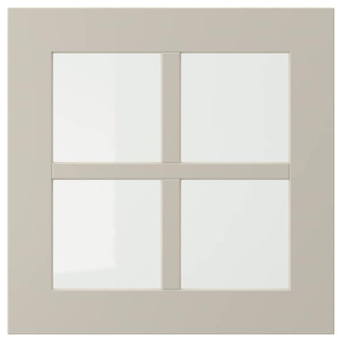 STENSUND - Glass door, beige, 40x40 cm