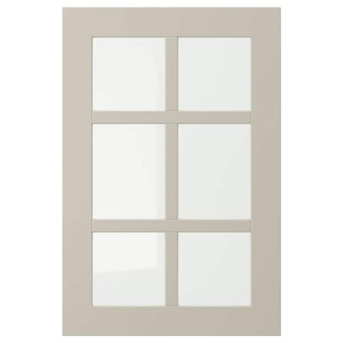 STENSUND - Glass door, beige, 40x60 cm