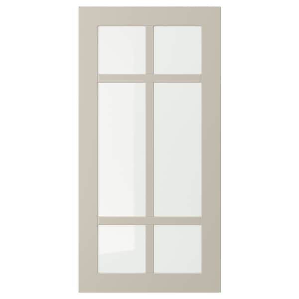 STENSUND - Glass door, beige, 40x80 cm - best price from Maltashopper.com 30453207