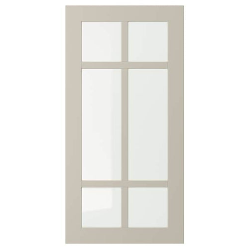 STENSUND - Glass door, beige, 40x80 cm