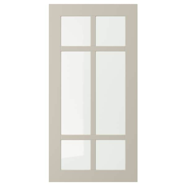 STENSUND - Glass door, beige, 40x80 cm