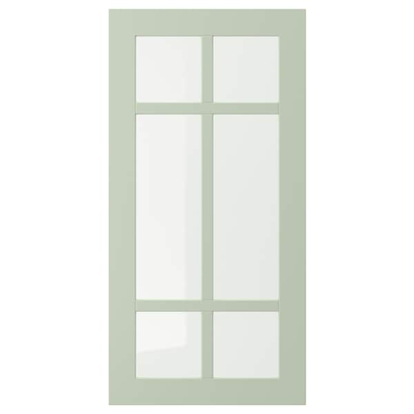 STENSUND - Glass door, light green, 40x80 cm