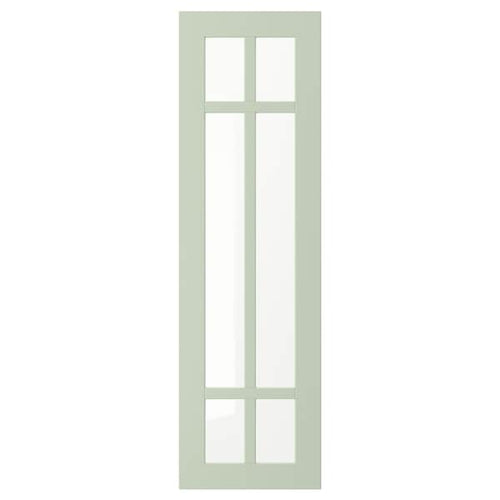 STENSUND - Glass door, light green, 30x100 cm