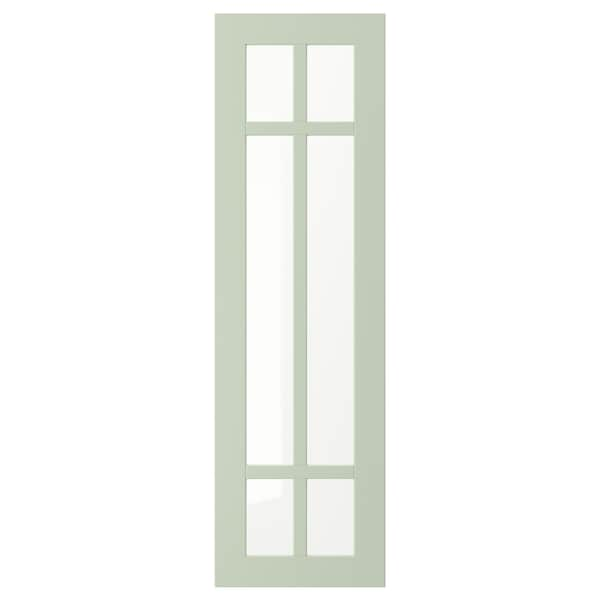 STENSUND - Glass door, light green, 30x100 cm