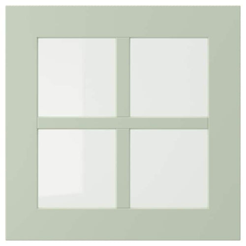 STENSUND - Glass door, light green, 40x40 cm