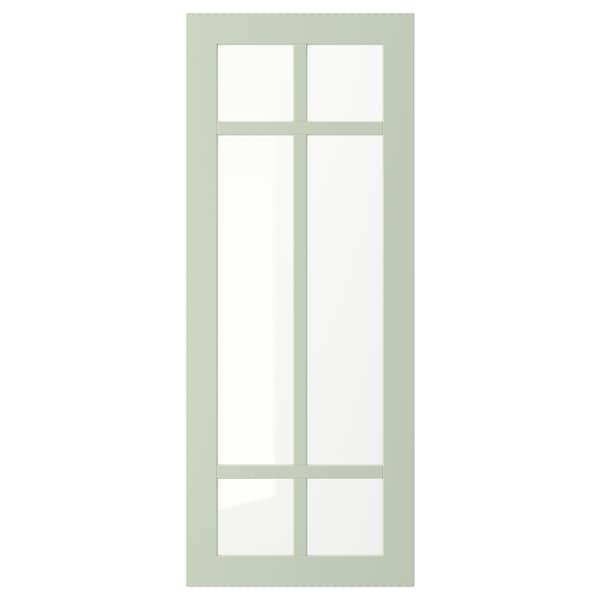 STENSUND - Glass door, light green, 40x100 cm