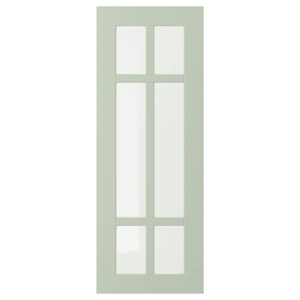 STENSUND - Glass door, light green, 30x80 cm