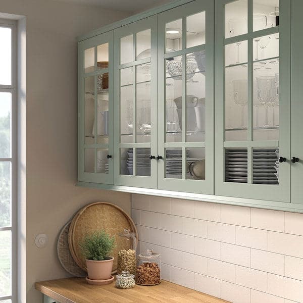 Ikea STENSUND - Glass door, light green, 30x100 cm