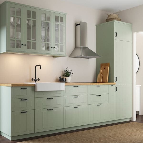 Ikea STENSUND - Glass door, light green, 30x100 cm