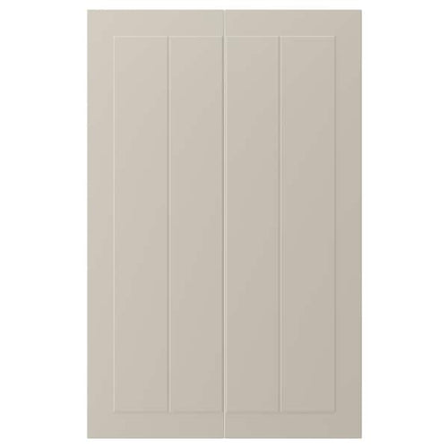 STENSUND - 2-p door f corner base cabinet set, beige, 25x80 cm