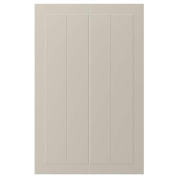 STENSUND - 2-p door f corner base cabinet set, beige, 25x80 cm