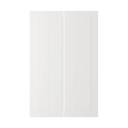 STENSUND 2-p door f corner base cabinet set, white, 25x80 cm