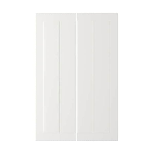 STENSUND - 2-p door f corner base cabinet set, white, 25x80 cm
