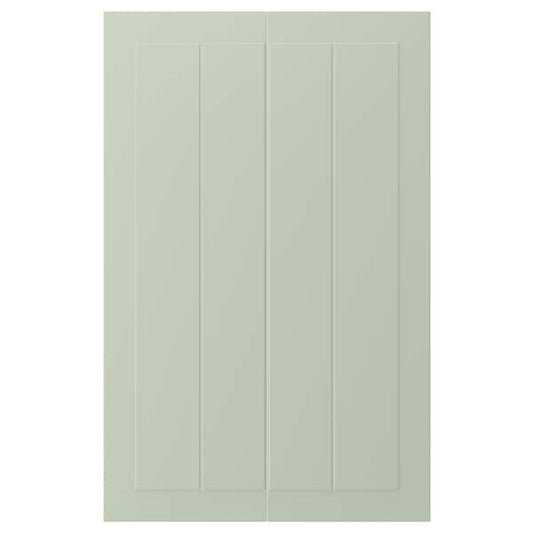 Ikea STENSUND - 2-p door f corner base cabinet set, light green, 25x80 cm