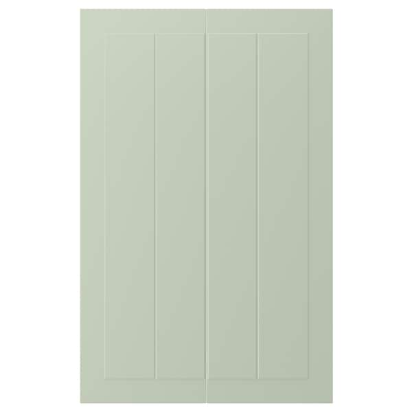 STENSUND - 2-p door f corner base cabinet set, light green, 25x80 cm