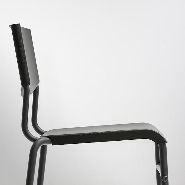 STIG - Bar stool with backrest, black/black, 63 cm - best price from Maltashopper.com 30498418