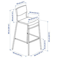 STIG - Bar stool with backrest, black/black, 63 cm - Premium Chairs from Ikea - Just €25.99! Shop now at Maltashopper.com