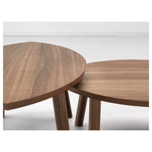 STOCKHOLM - Nest of tables, set of 2, walnut veneer - best price from Maltashopper.com 10239713