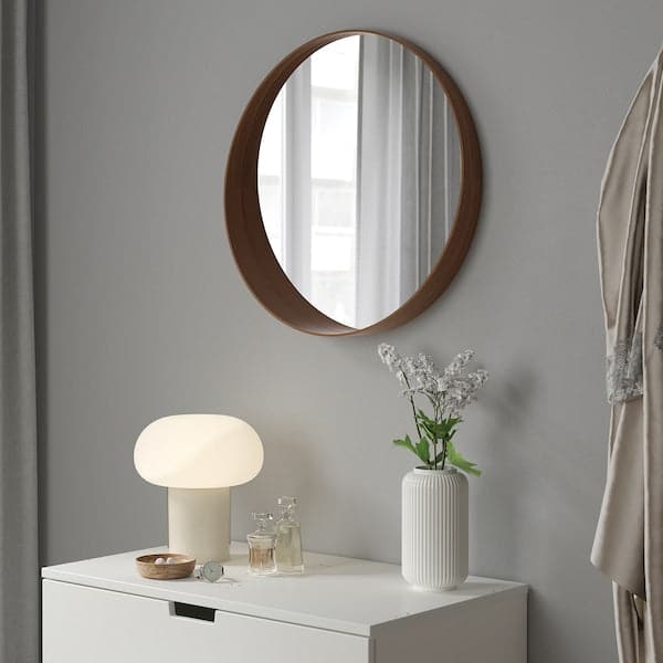 STOCKHOLM - Mirror, walnut veneer, 60 cm - best price from Maltashopper.com 30446896