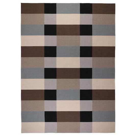 Ikea STOCKHOLM - Rug, flatwoven, handmade/chequered brown, 250x350 cm