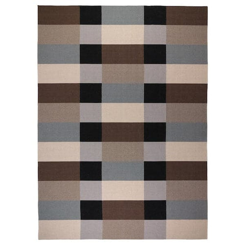 STOCKHOLM - Rug, flatwoven, handmade/chequered brown, 250x350 cm