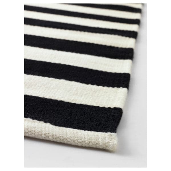 Ikea STOCKHOLM - Rug, flatwoven, handmade/striped black/off-white, 170x240 cm