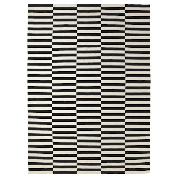 STOCKHOLM - Rug, flatwoven, handmade/striped black/off-white, 250x350 cm - best price from Maltashopper.com 90103254