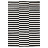 STOCKHOLM - Rug, flatwoven, handmade/striped black/off-white, 170x240 cm - best price from Maltashopper.com 80104862