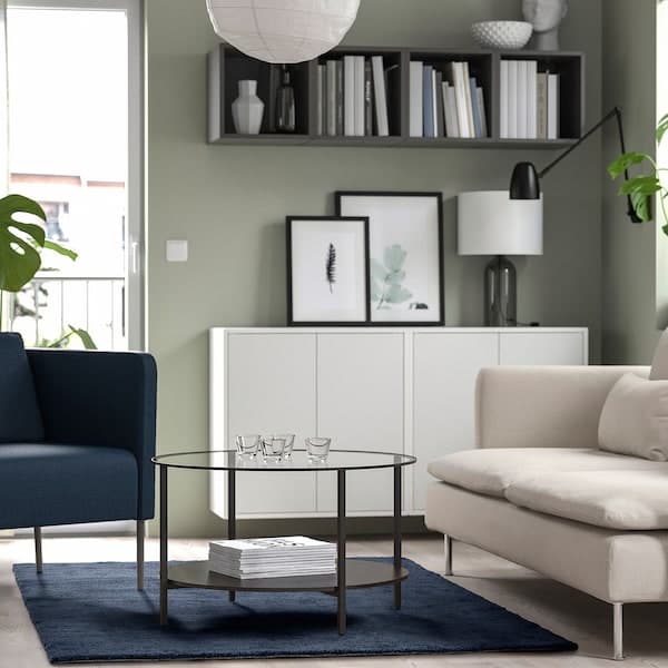 Ikea STOENSE - Rug, low pile, dark blue, 133x195 cm