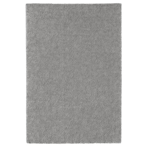 STOENSE rug, low pile, medium grey, 133x195 cm