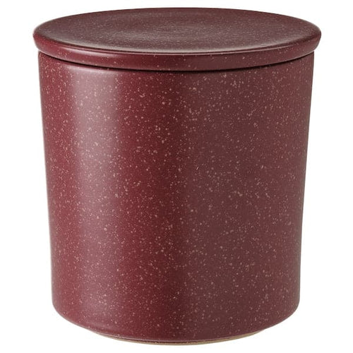 STÖRTSKÖN - Scented candle in ceramic jar w lid, Berries/red, 60 hr