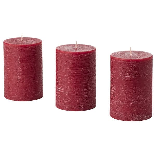 Ikea STÖRTSKÖN - Scented pillar candle, Berries/red, 30 hr