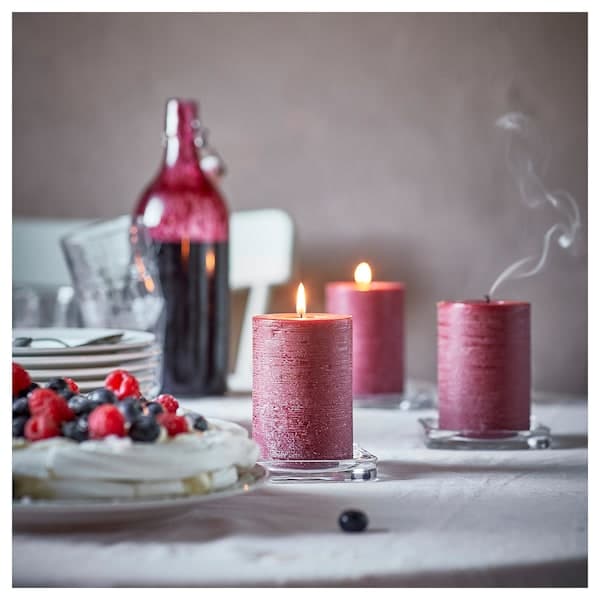 Ikea STÖRTSKÖN - Scented pillar candle, Berries/red, 30 hr