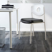 STOLJAN - Meeting chair, white/black - best price from Maltashopper.com 89907452