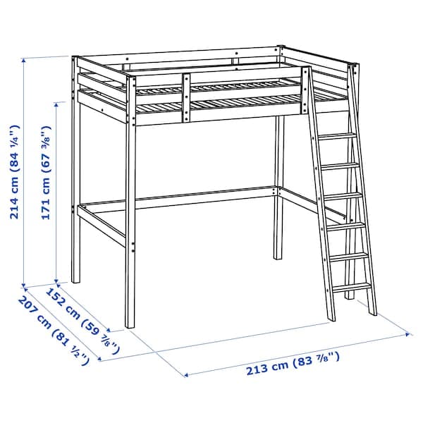Ikea STORÅ Loft bed structure - black 140x200 cm ,