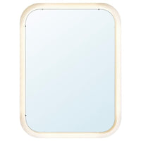 STORJORM - Mirror with integrated lighting, white, 80x60 cm - best price from Maltashopper.com 70248125