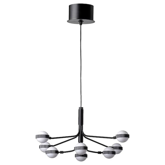 Ikea STORSLINGA - LED chandelier, 8-armed, black/white ,